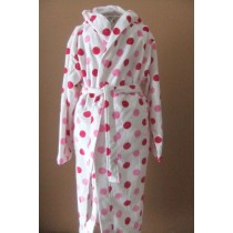 Velour Polka Dot Hooded Robe - Medium (Available in 2 Colours)