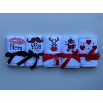 Pack of 6 Embroidered Guest Towels (Different Designs Available)