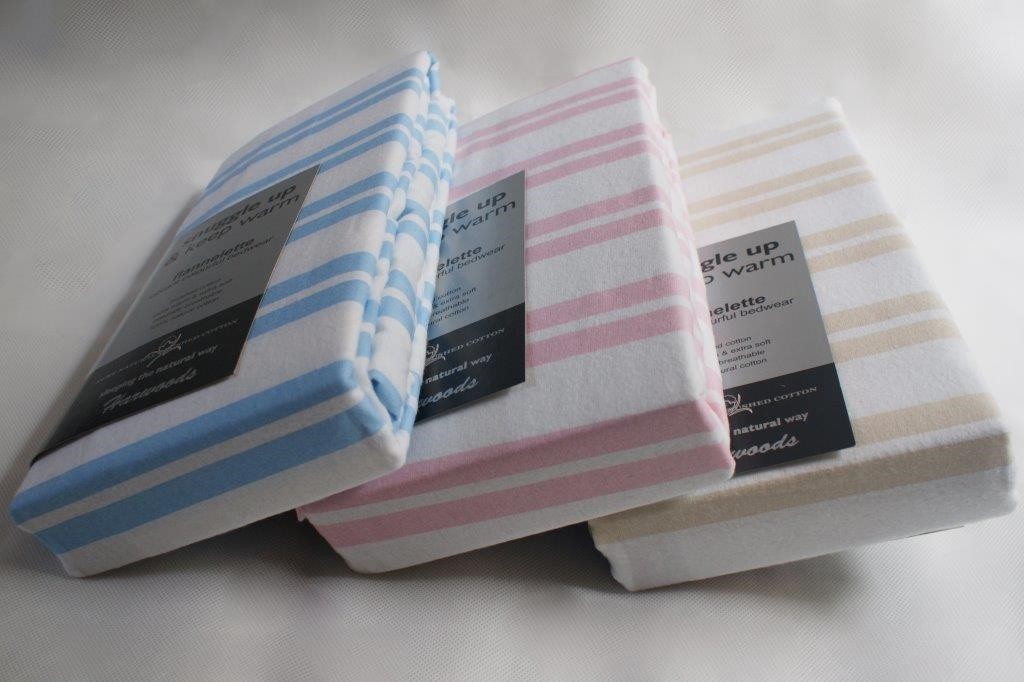 Burford Stripe 100% Brushed Cotton Pillowcase Pairs (Available in 3 Colours)