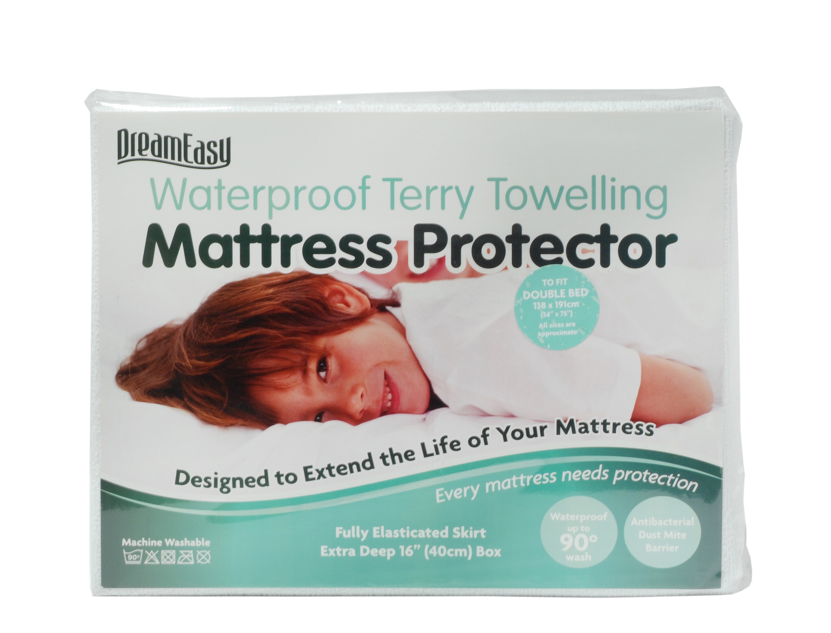 Box of DreamEasy Premium Terry Towelling Waterproof Mattress Protectors