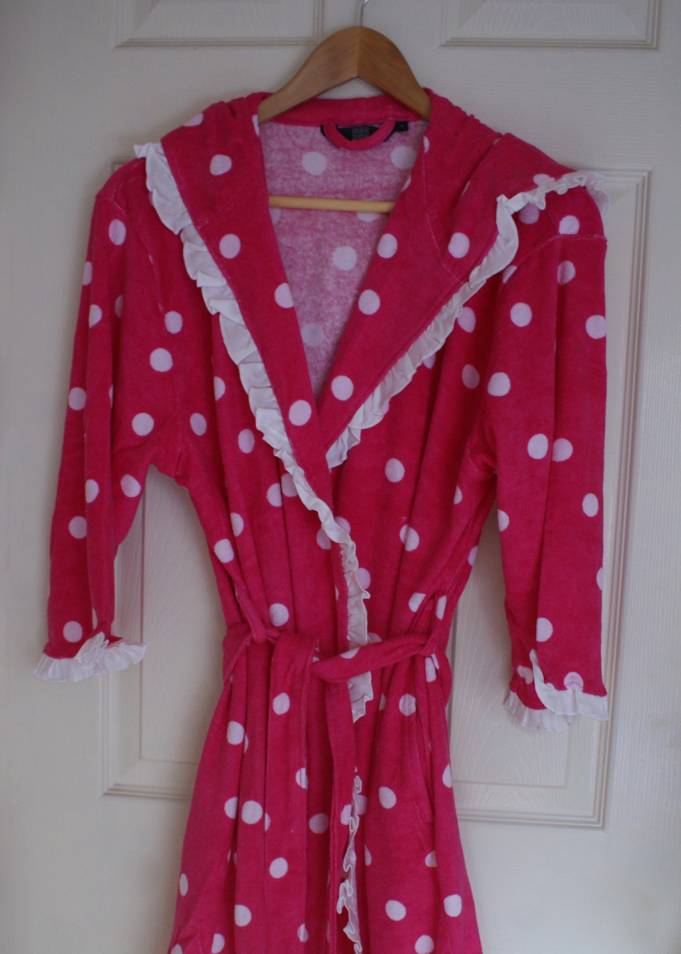 Frilled Polka Dot Terry Robe (Available in 4 Colours)