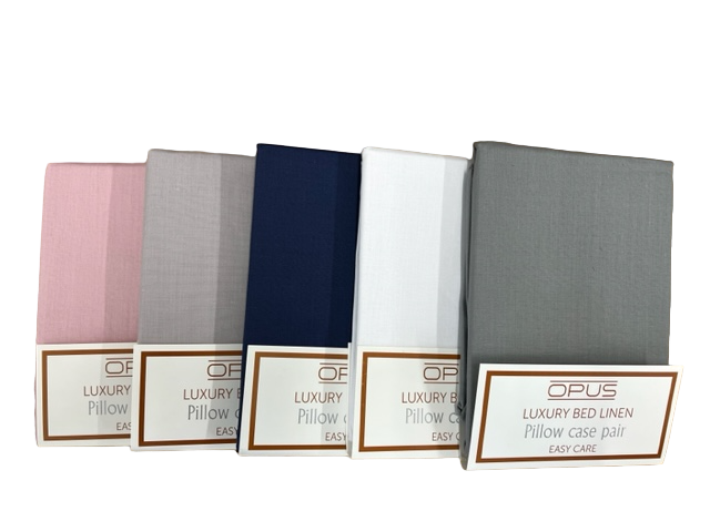 Opus Polycotton Pillowcase Pairs (Colour Options Available)