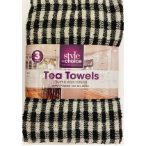 3 Pack Check Tea Towel (4 Colours Available)