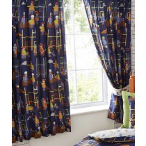 Kids Lined Building Site Curtains - 66" x 72"