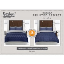 Twin Pack Hadrian Duvet Set (Size and Colour Options Available)
