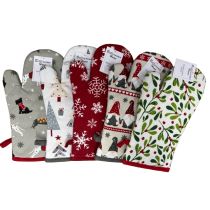 Pack of 5 Bellissimo Home Assorted Christmas Single Oven Gloves