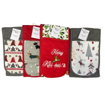 Pack of 12 Bellissimo Home Assorted Christmas Double Oven Gloves