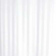 Luxury Satin Stripe Shower Curtain White