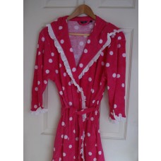 Frilled Polka Dot Terry Robe (Available in 4 Colours)