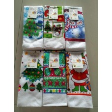 Pack of 6 Assorted 2 Pack Christmas Microfibre Tea Towel