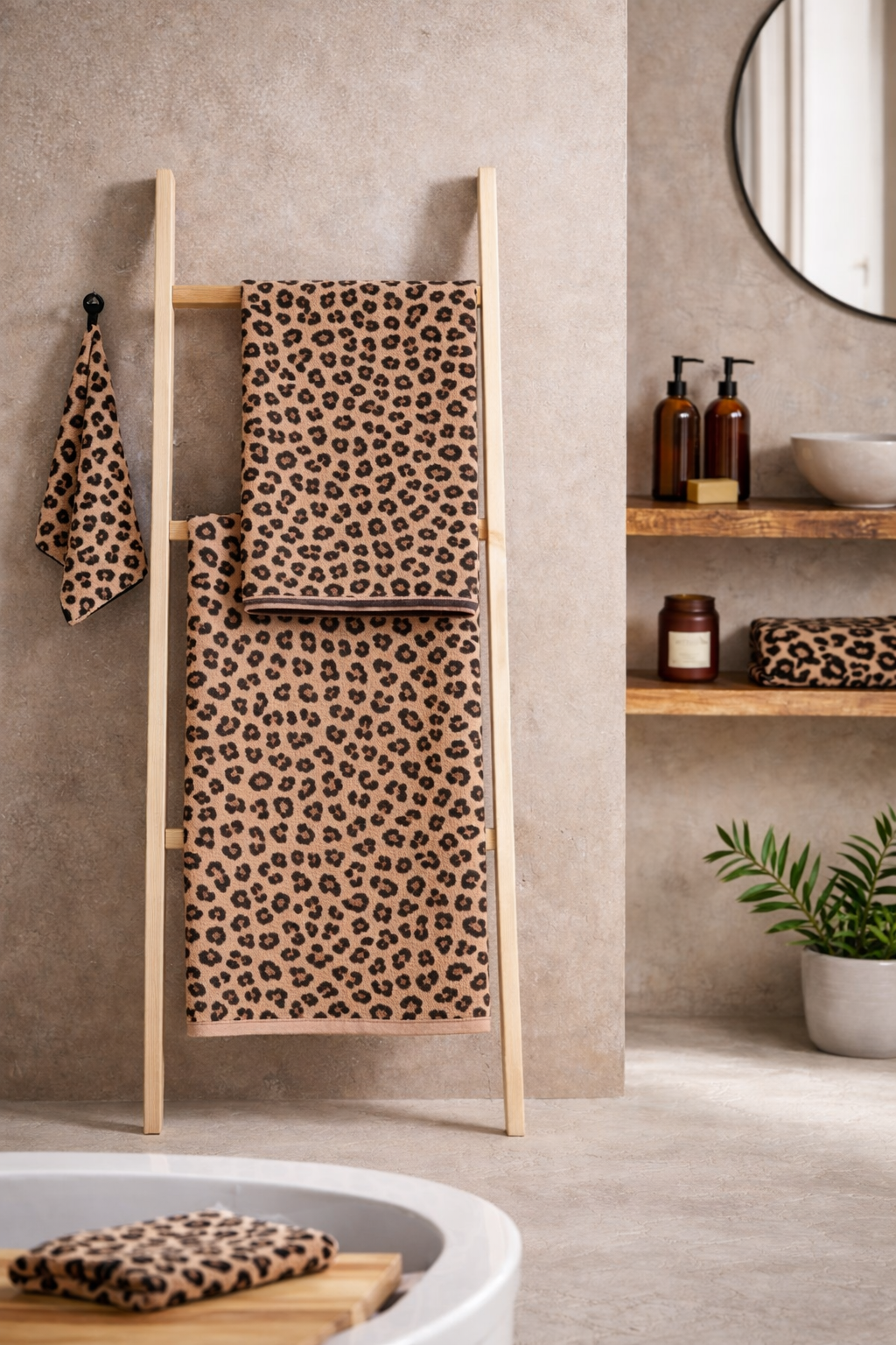 Bellissimo Jacquard Leopard Towel Range (Size & Colour Options)