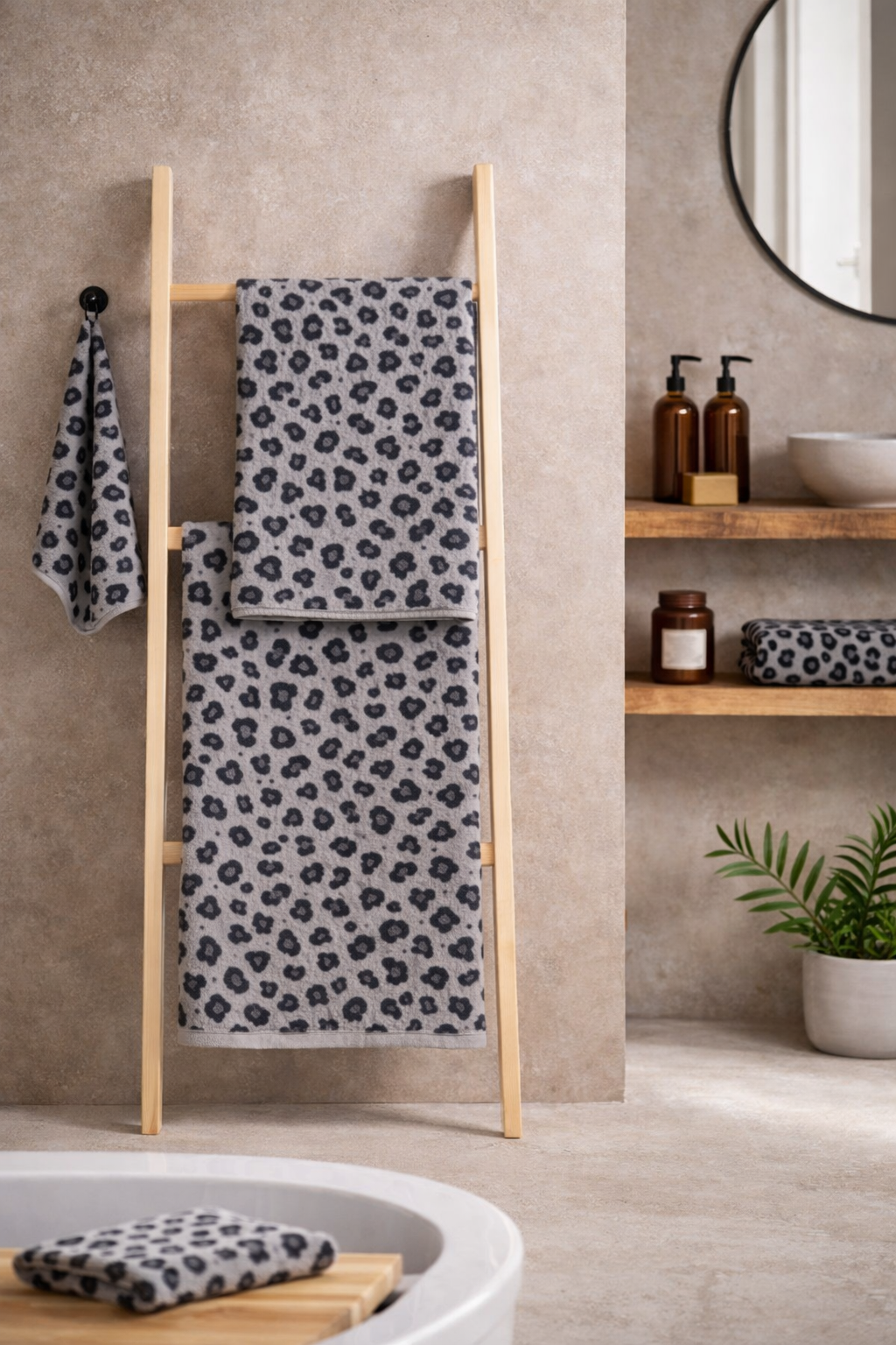 Bellissimo Jacquard Leopard Towel Range (Size & Colour Options)